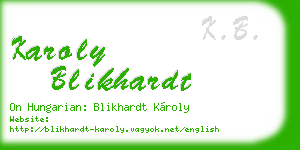 karoly blikhardt business card