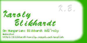 karoly blikhardt business card